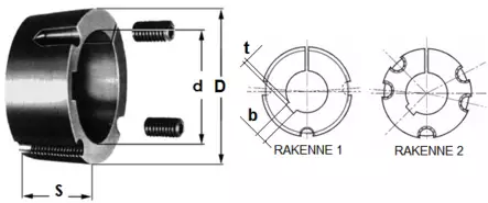 1210 Kartiokiinnitysholkki, taper-lock - Kartioholkit - 1210-MT - 2